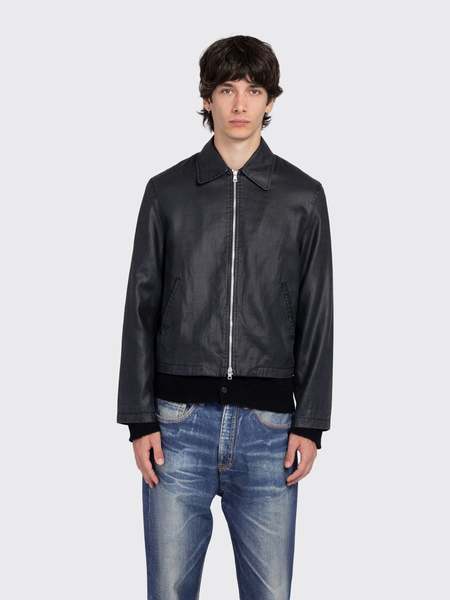 ブルゾン our legacy hem jacket Our Legacy Leather Hem Wool Jacket - black | Garmentory