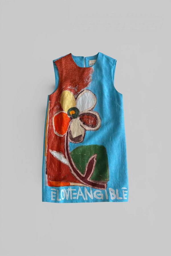 ALÉMAIS Lenny Embellished Mini Dress - Azure Floral Print