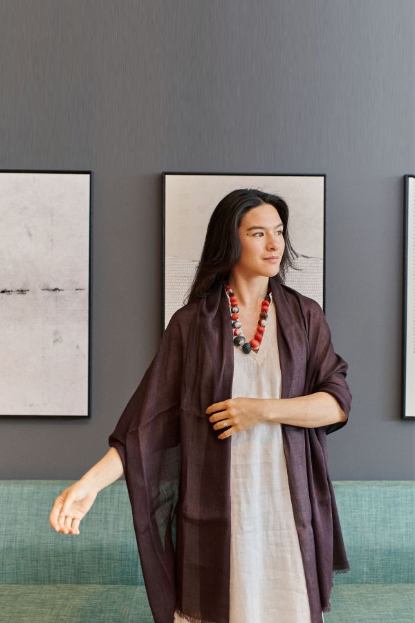 Variously Hand Woven Soft Linen Silk Scarf