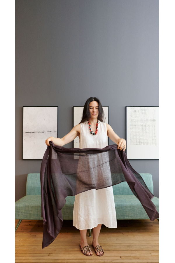Variously Hand Woven Soft Linen Silk Scarf