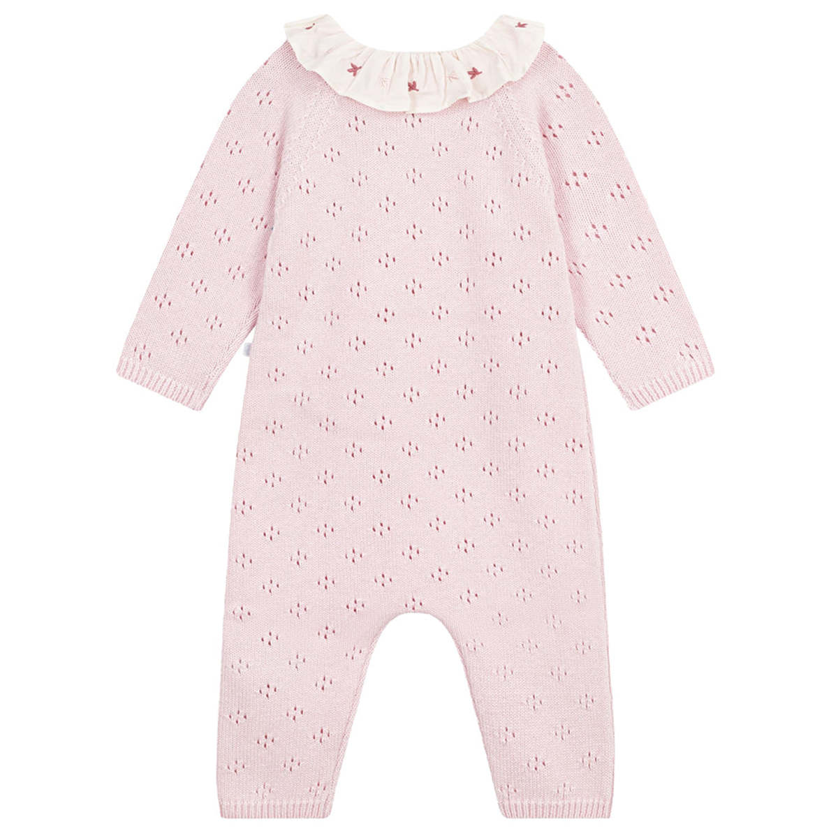 KIDS Petit Bateau Baby Knit Jumpsuit - Barely Pink - Image 2 of 4