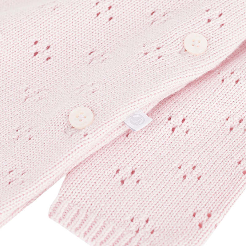 KIDS Petit Bateau Baby Knit Jumpsuit - Barely Pink