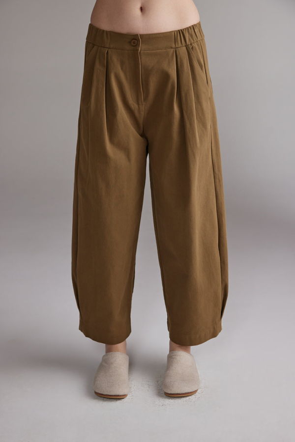 amente Pleated Volume Pants - Curry