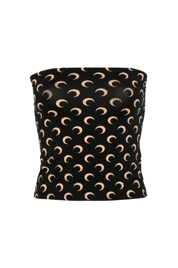 MARINE SERRE Moon Printed Jersey Tubed Top - Tan
