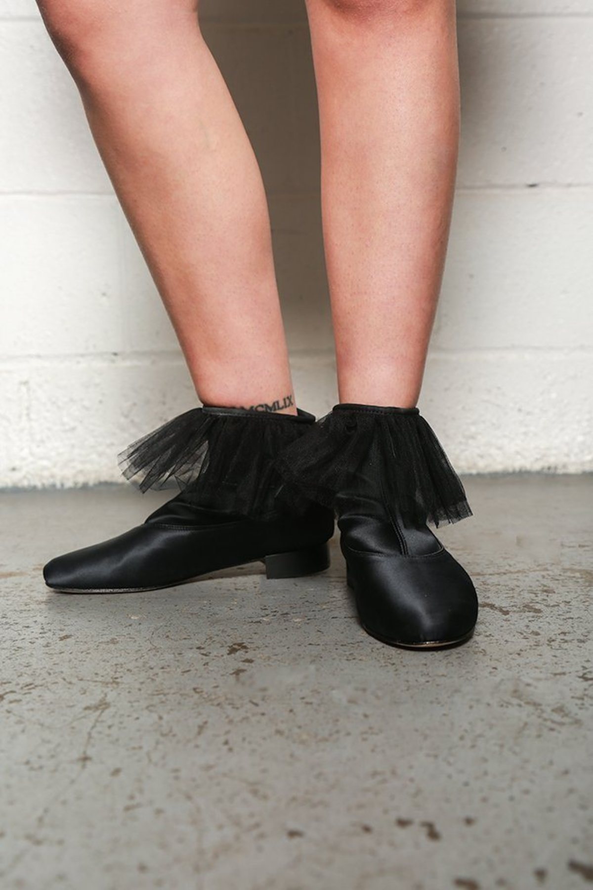 Repetto Judith Satin/Tulle Bootie - Black - Image 1 of 5