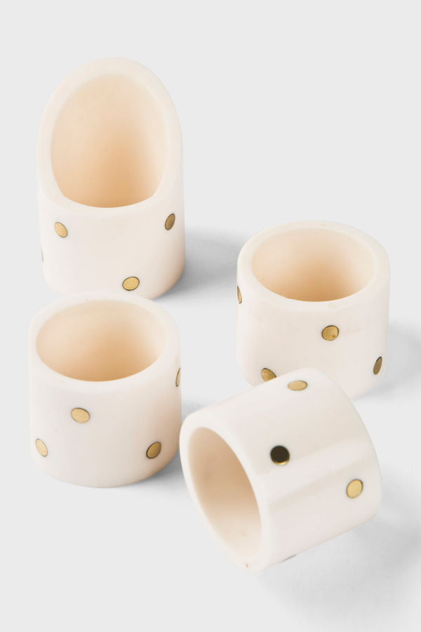 Mela Artisans Sitara Handcrafted Napkin Ring Gift Box Set