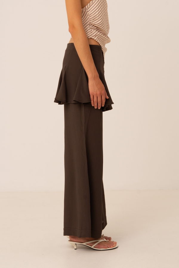 Carmen Says Pisco Flared Pants With Wrapped Skirt Details