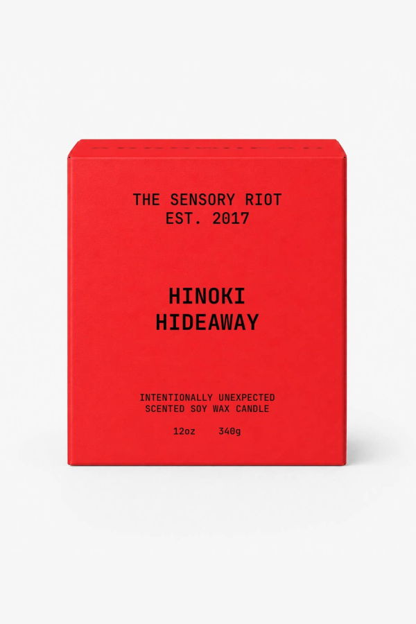 The Sensory Riot Hinoki Hideaway Candle