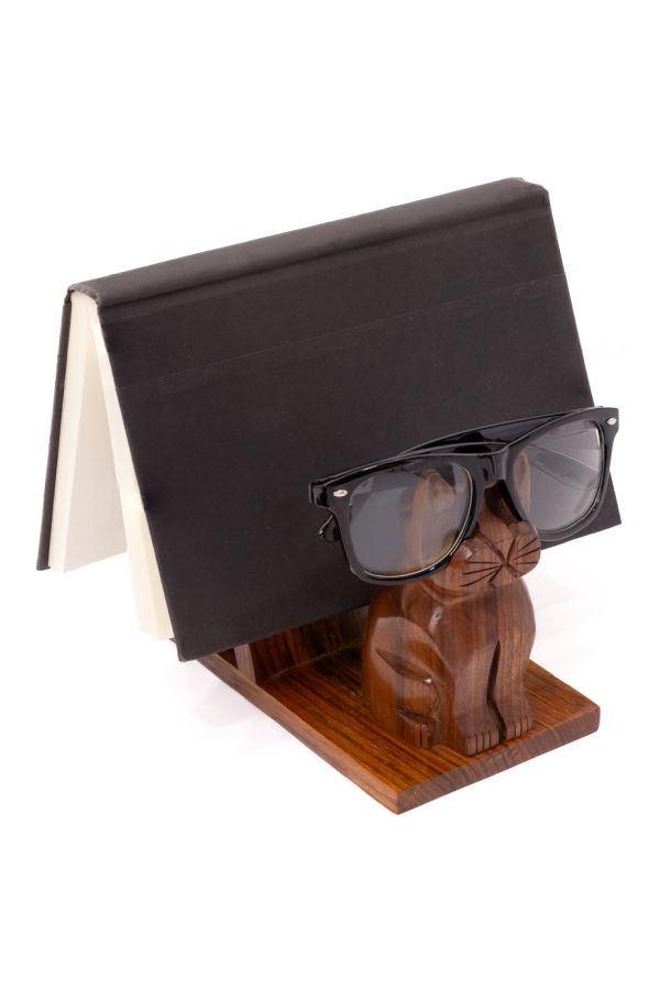 Matr Boomie Cat Book & Glasses Caddy