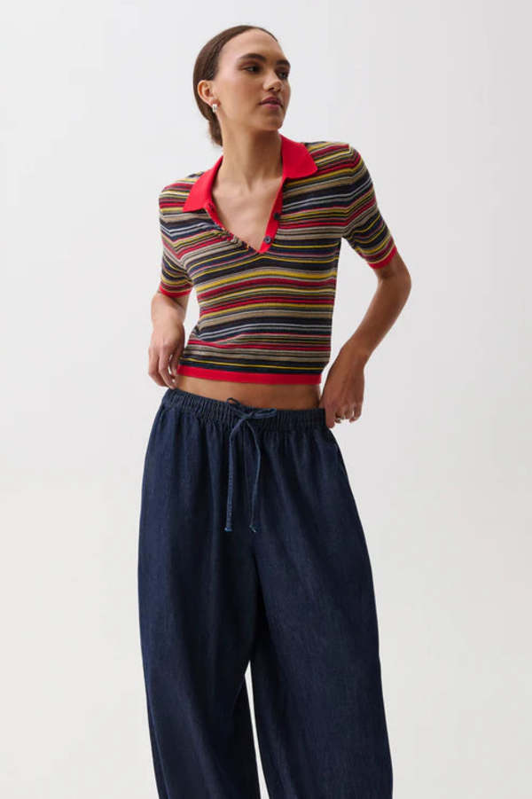 Pistola Ashlee Polo Sweater - Negroni Stripe Pistola Ashlee Polo Sweater - Negroni Stripe