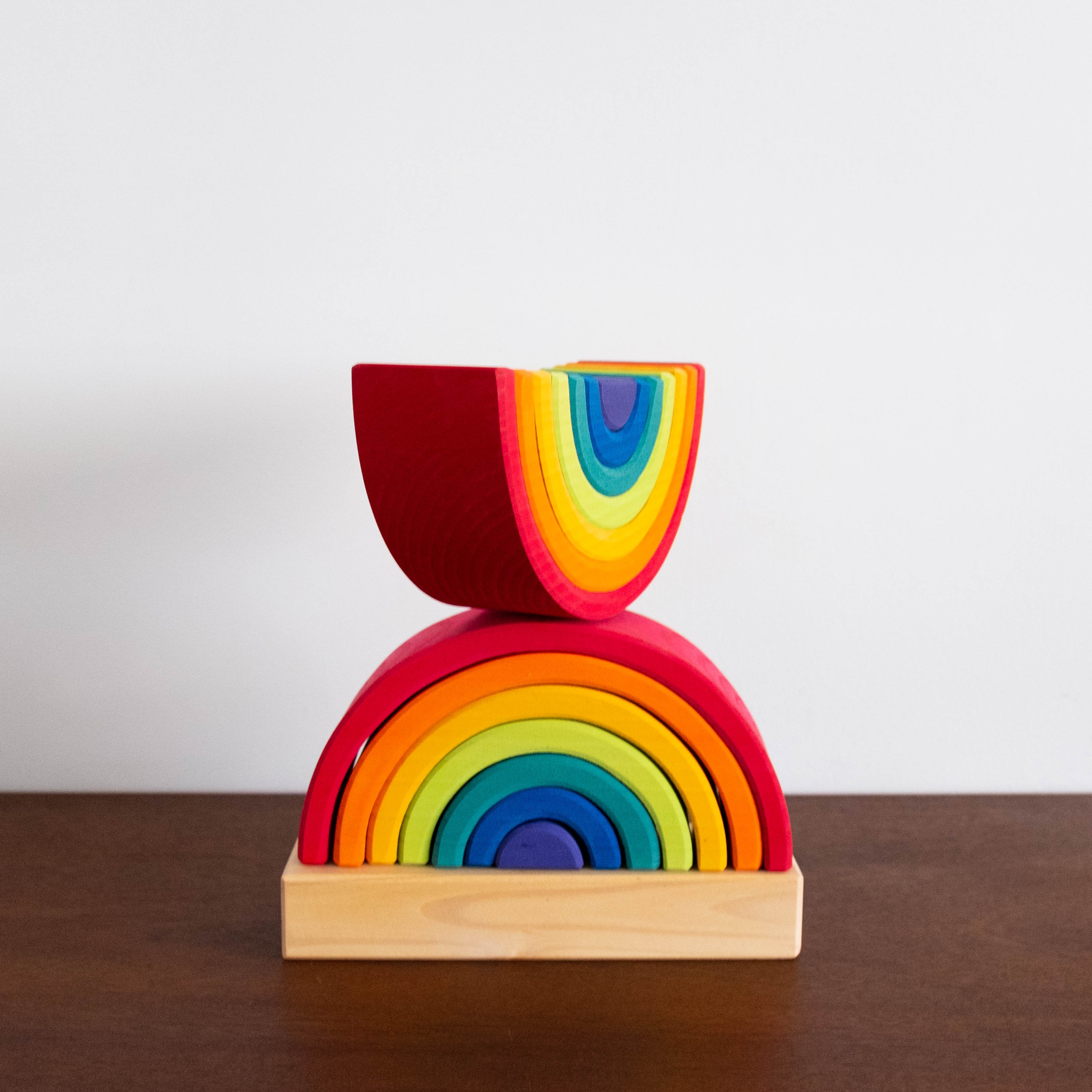 Wooden Large Stacking Double Rainbow Toy Garmentory