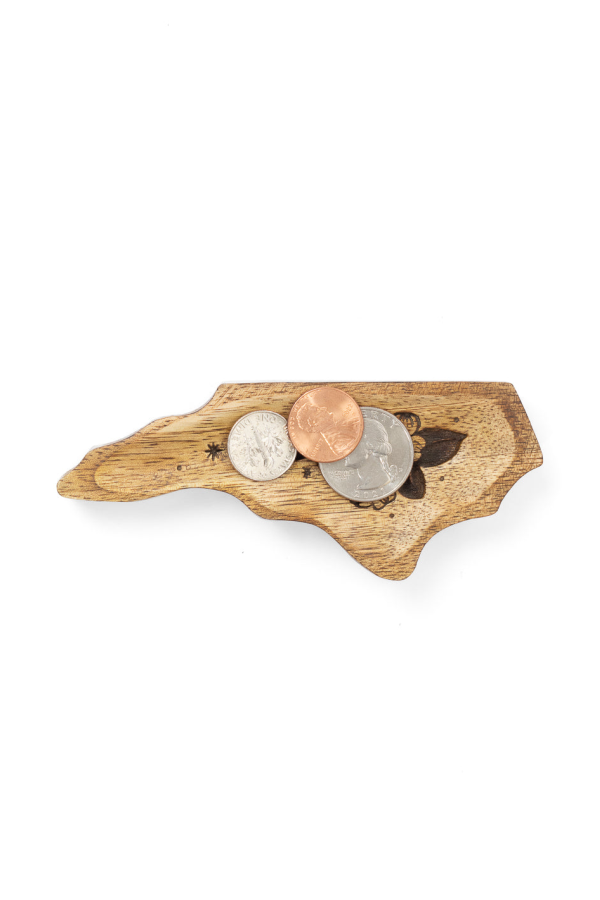 Matr Boomie North Carolina State Dogwood Trinket Dish Mango Wood