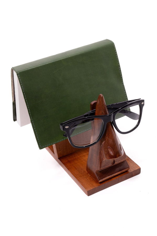 Matr Boomie Nose Book & Glasses Caddy - Hand Carved Wood