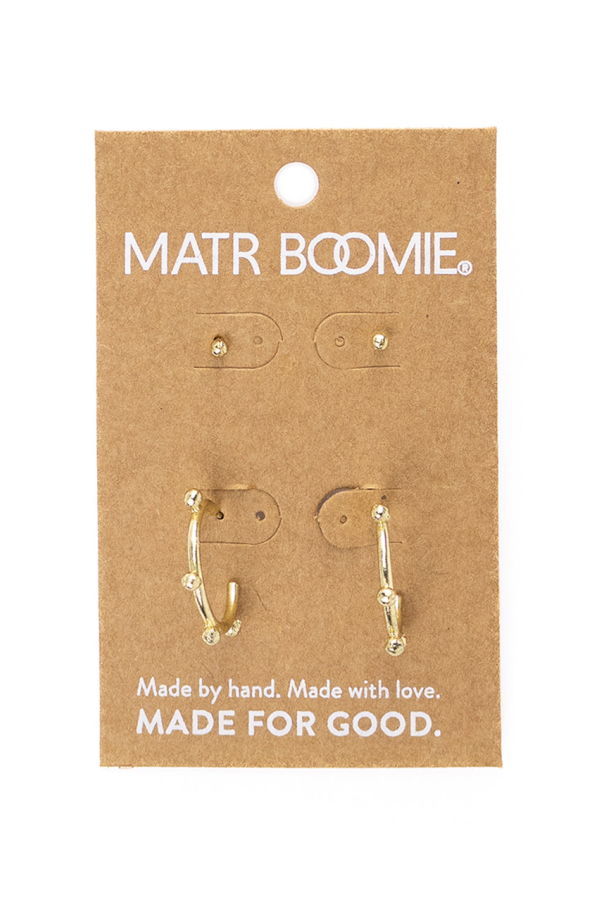 Matr Boomie Pari Dot Hoop Earring Set - Set of 2