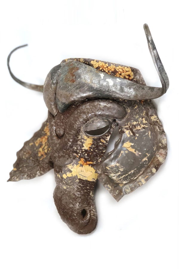 Mbare Buffalo Animal Mask Recycled Metal Wall Art