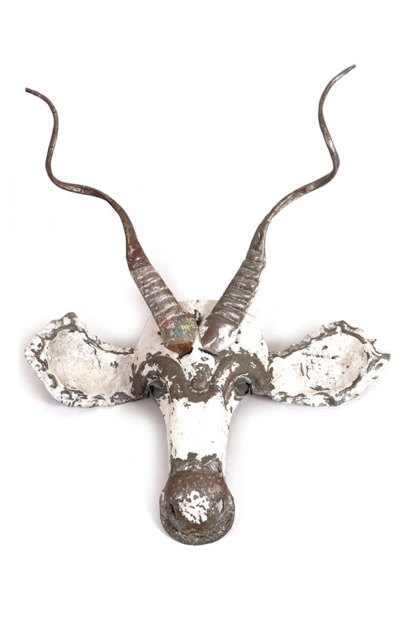 Mbare Kudu Animal Mask Recycled Metal Wall Art