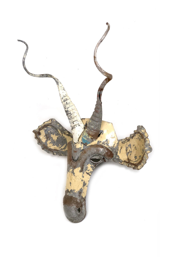 Mbare Kudu Animal Mask Recycled Metal Wall Art