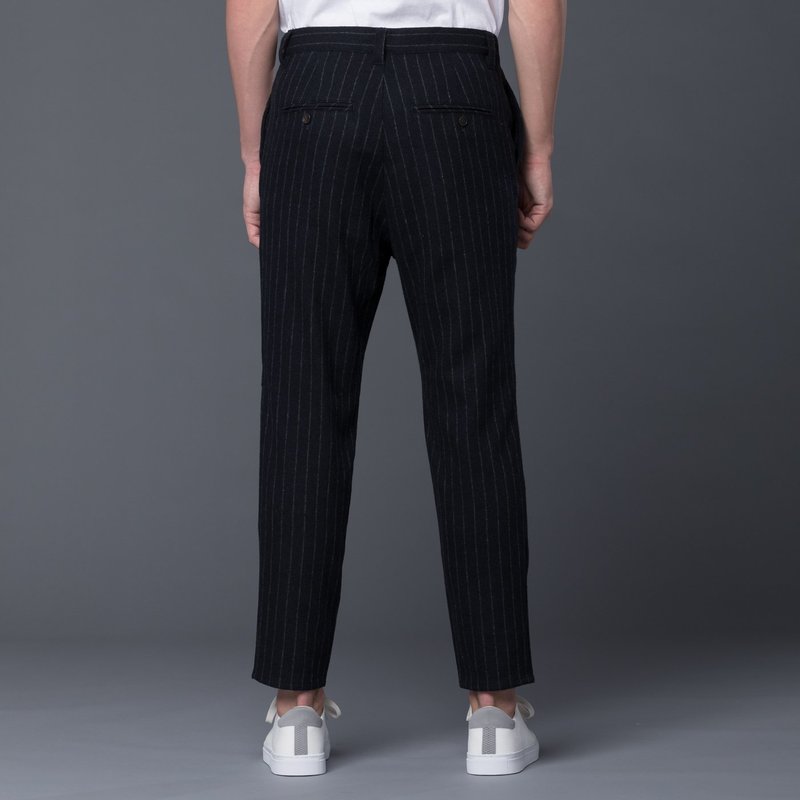 Gustav Von Aschenbach Striped Tweed Trousers - Black Pinstripe