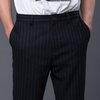 Gustav Von Aschenbach Striped Tweed Trousers - Black Pinstripe - Thumbnail 4