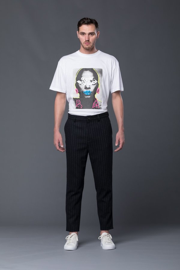 Gustav Von Aschenbach Striped Tweed Trousers - Black Pinstripe