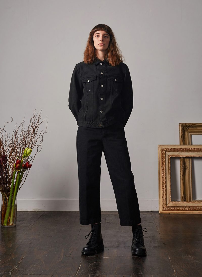 Tanaka DAD JEAN CROP TROUSERS - JET BLACK | Garmentory