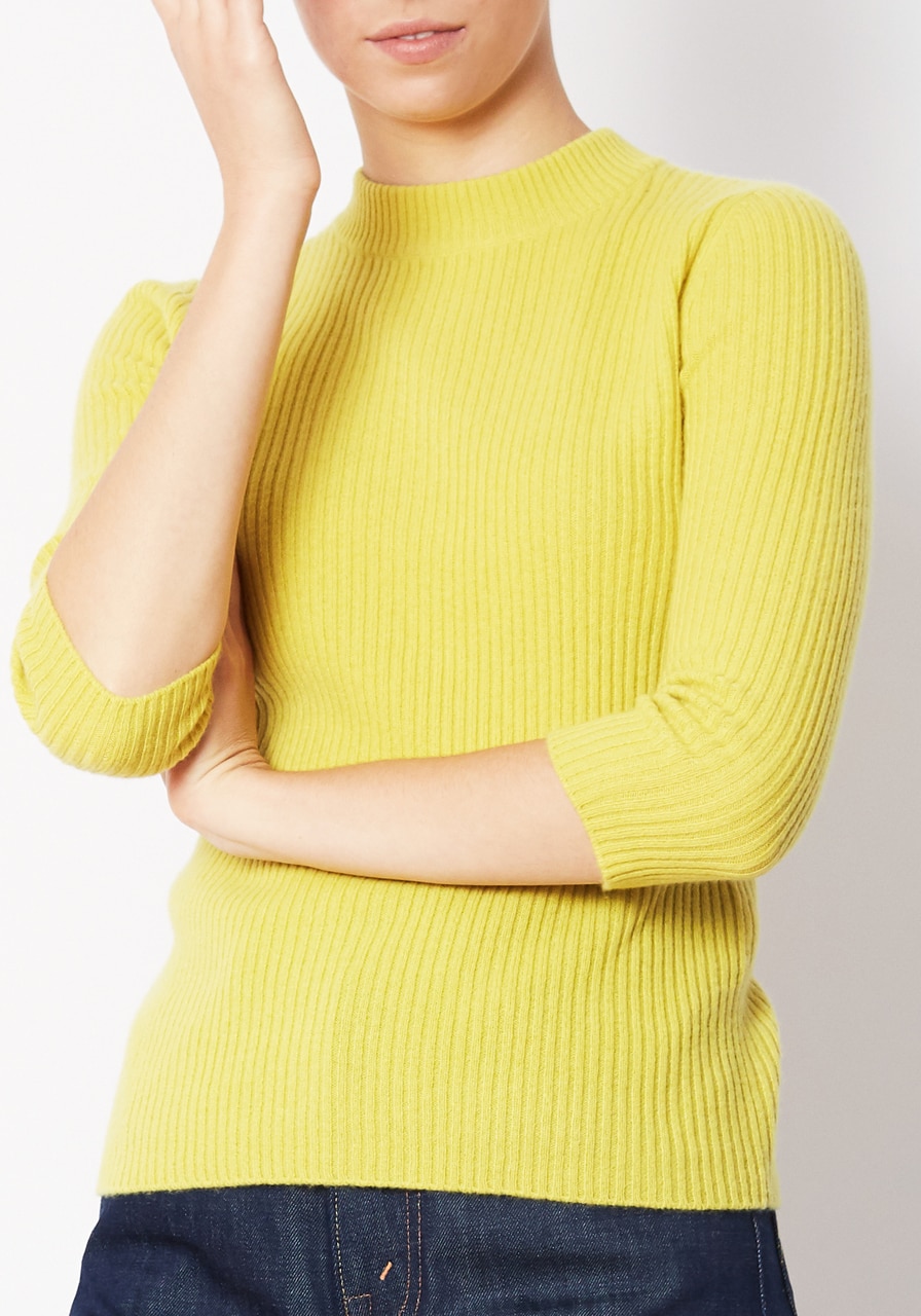 chartreuse cashmere sweater