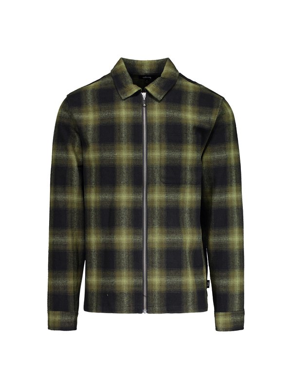 Stussy zip up shadow plaid shirt Clearance