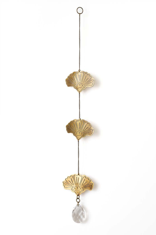 Matr Boomie Surya Cascade Floral Engraved Brass Suncatcher