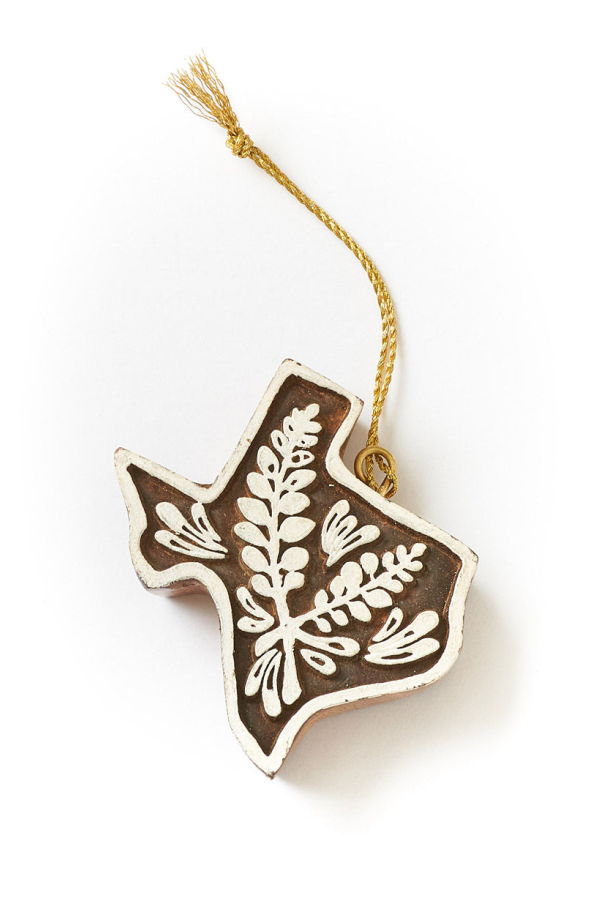 Matr Boomie Texas Bluebonnet Ornament - Hand Carved State Flower