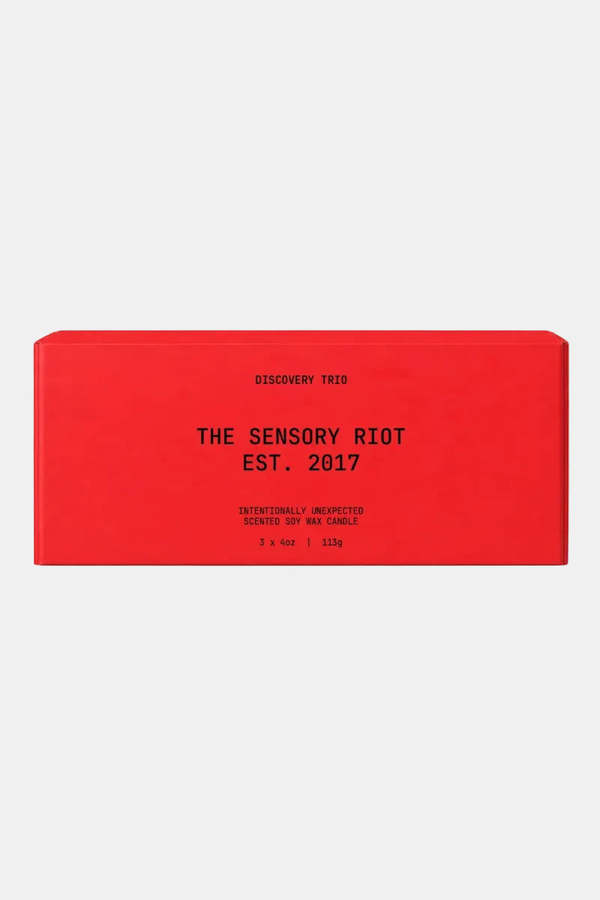 The Sensory Riot Green + Grassy Discovery Trio Candle Set