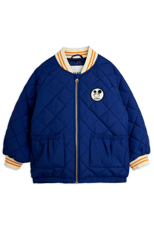 KIDS Mini Rodini Ritzratz Patch Quilted Puffer Jacket - Blue