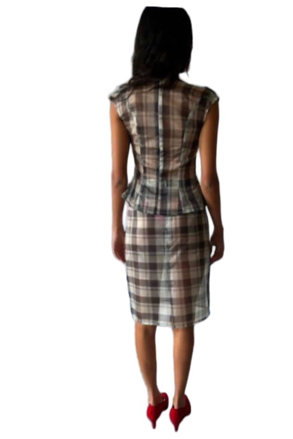 Michelle Del Rio Elena Skirt - Gray Check
