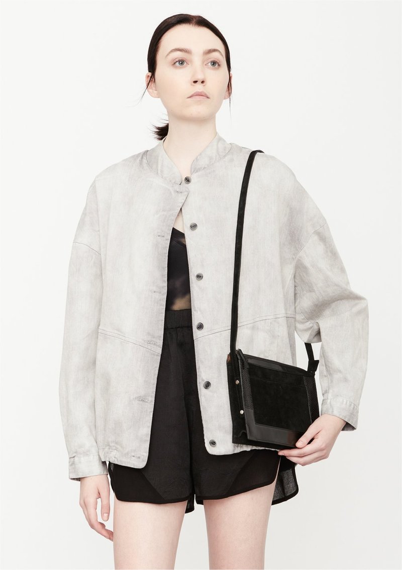 Berenik BOMBER denim JACKET - grey