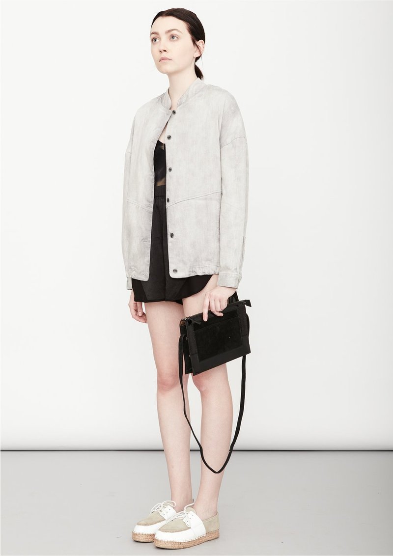 Berenik BOMBER denim JACKET - grey