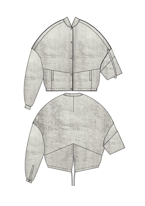 Berenik BOMBER denim JACKET - grey