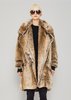 Berenik Fur Lining Faux Racoon Coat - Black/Beige - Thumbnail 1