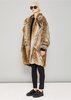 Berenik Fur Lining Faux Racoon Coat - Black/Beige - Thumbnail 2