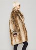 Berenik Fur Lining Faux Racoon Coat - Black/Beige - Thumbnail 3