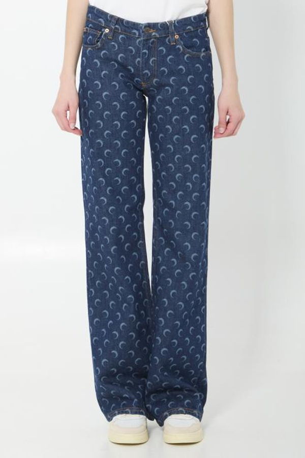 MARINE SERRE Denim Pants - Midnight Blue