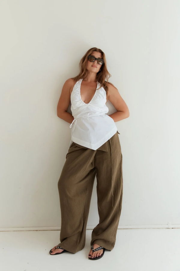 Wilhelmina Studio Cotton Tie Front Tank