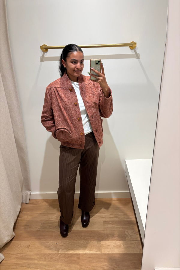 Donni. The Pop Pinstripe Simple Pant