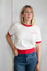 Ellsworth & Ivey Nebraska Short Sleeve Embroidery Sweater - Thumbnail 2