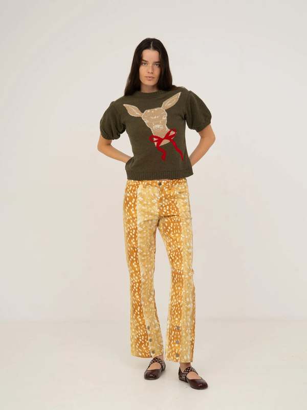 Carmen Says Deer Print Denim Jeans
