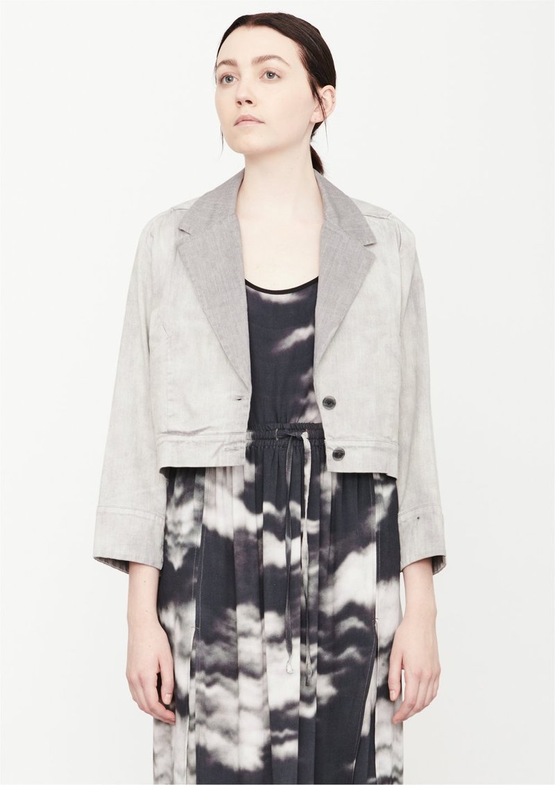 Berenik REVERS SHORT DENIM JACKET - gray Berenik REVERS SHORT DENIM JACKET - gray
