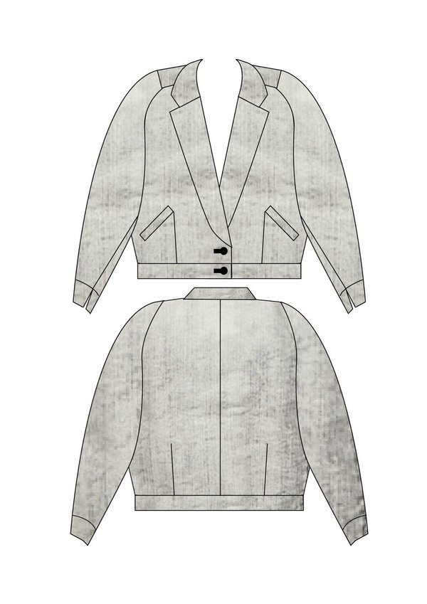 Berenik REVERS SHORT DENIM JACKET - gray Berenik REVERS SHORT DENIM JACKET - gray
