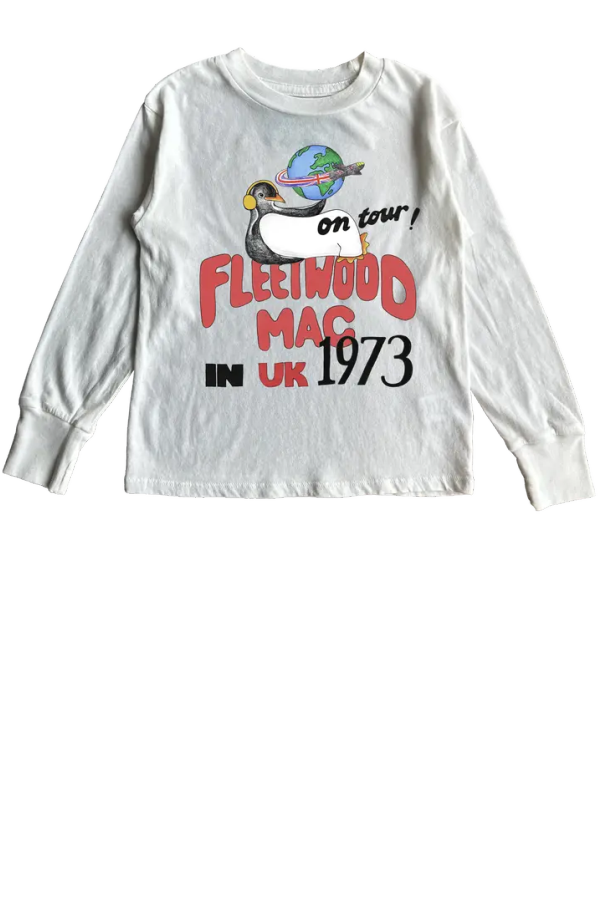 KIDS Rowdy Sprout Fleetwood Mac 1973 Penguin Tour LS Tee