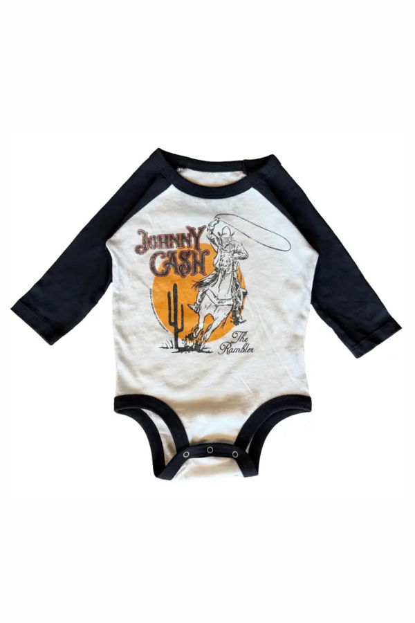 KIDS Rowdy Sprout Johnny Cash Rambler Raglan Onesie