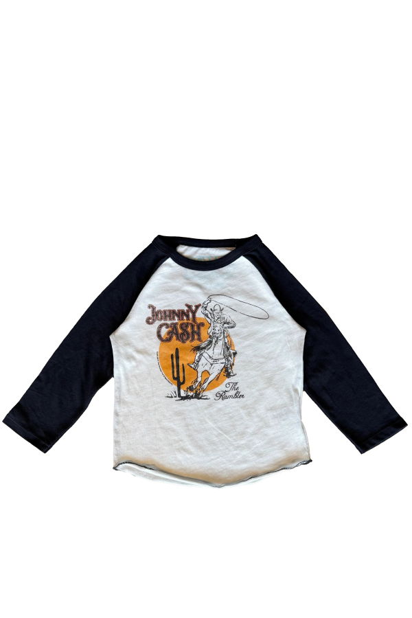KIDS Rowdy Sprout Johnny Cash Rambler Raglan Tee