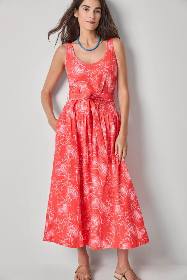 Lilla P. Poplin Maxi Yoke Dress - Zinnia Print