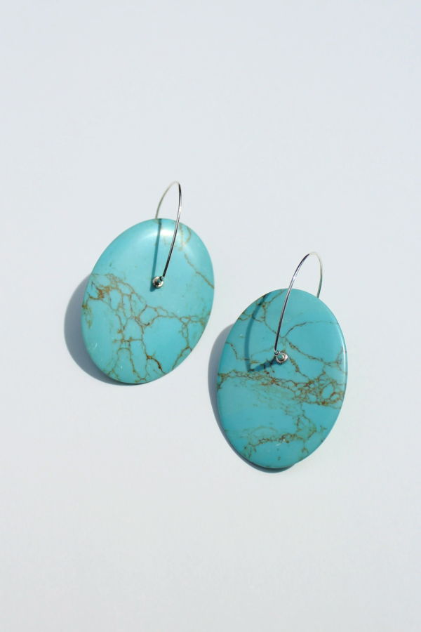 Turquoise Oval Balance Earrings